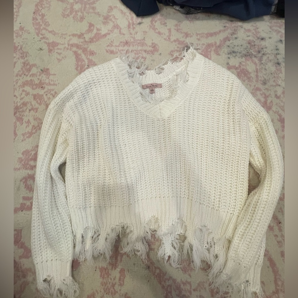 White cropped sweater